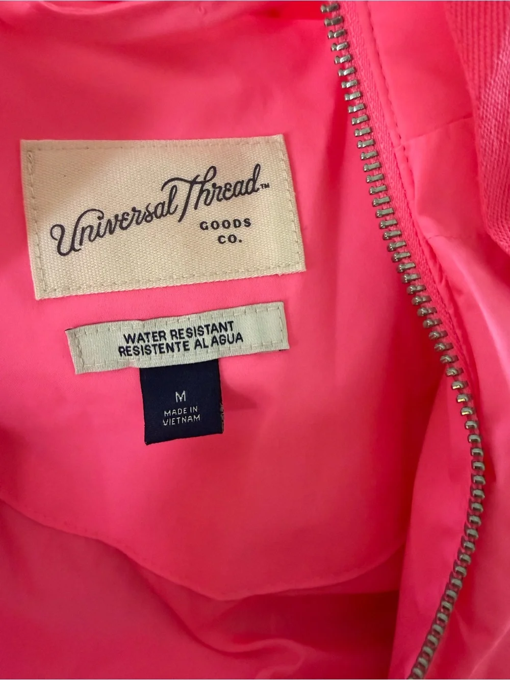 Universal Thread Hot Pink Hooded Puffer Jacket Medium